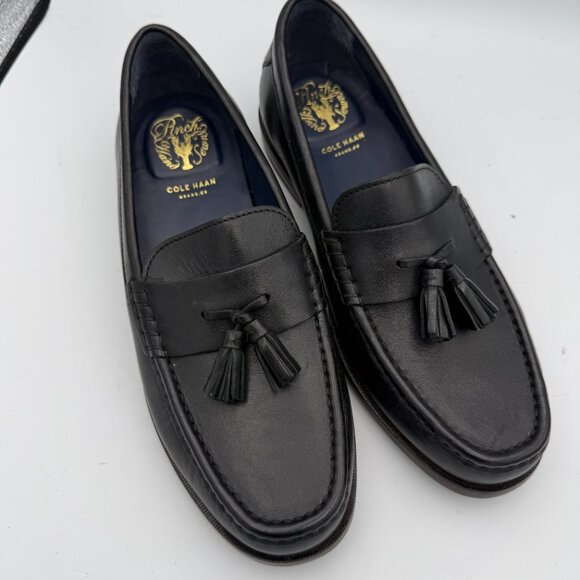 Cole Haan Men's Size 7 Grand OS Pinch Maine Tassel Loafers Black Leather C25261 - Picture 1 of 12